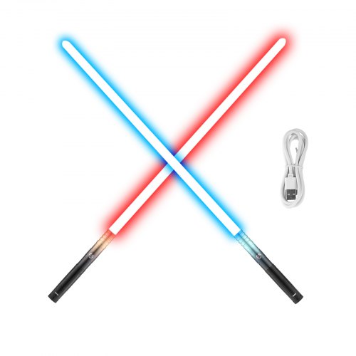 

VEVOR Lichtschwert Duell-Lichtschwert 2 Stk. mit 12 RGB-Farben & FX-Sound & realistischem Griff 975 mm, wiederaufladbares Leuchtschwert für Erwachsene Weihnachtstag Halloween-Cosplay Geburtstag