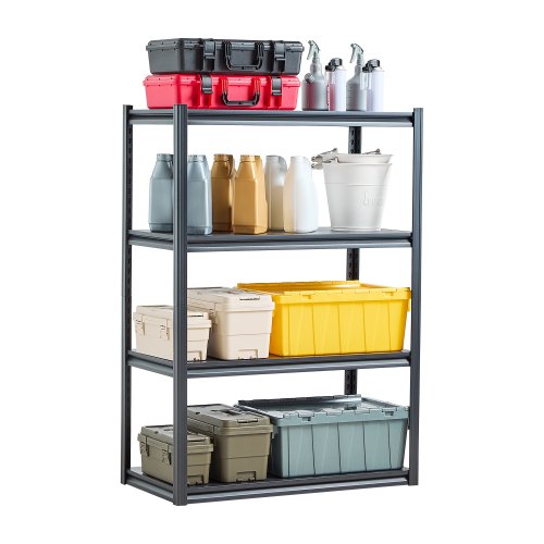 

VEVOR Garagenregal, 1088,6 kg, Steckregal, verstellbares Lagerregal aus Metall, 4 Ebenen, 508x1016x1447,8 mm, Kellerregal, Regal für Küche, Werkstatt, Keller, Lager, schwarz