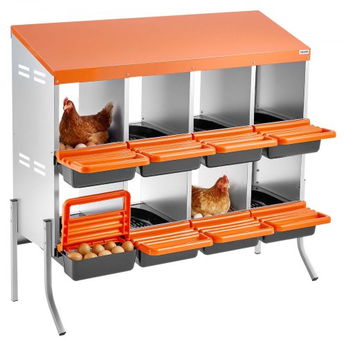 

VEVOR 2-stöckiges Legenest 1060x525x990 mm, 8 Fächer, Hühnernest aus Metall mit Stützbeinen, Geflügelnester, Abrollnest, ideal für Hennen, Enten, Hühner & anderes Geflügel, Orange