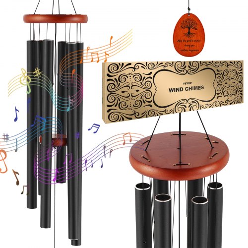 

VEVOR Windspiel , 1042xØ153mm, Klangspiel mit tiefem Ton & 6 Röhren, einzigartiges großes Gedenk-Windspiel zum Jahrestag, tolle Außendekoration für Terrasse, Veranda, Garten & Hinterhof, schwarz