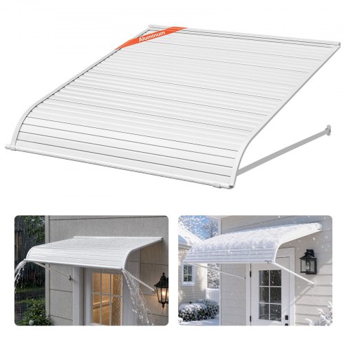 VEVOR Fenstermarkise 101,6x106,6x51 cm, Türvordach, Sonnenschutz, leichte & stabile Aluminium-Außenmarkisen, Schutz vor Regen, Schnee & Sonnenlicht für Tür, Eingang, Fenster, Terrasse, Veranda