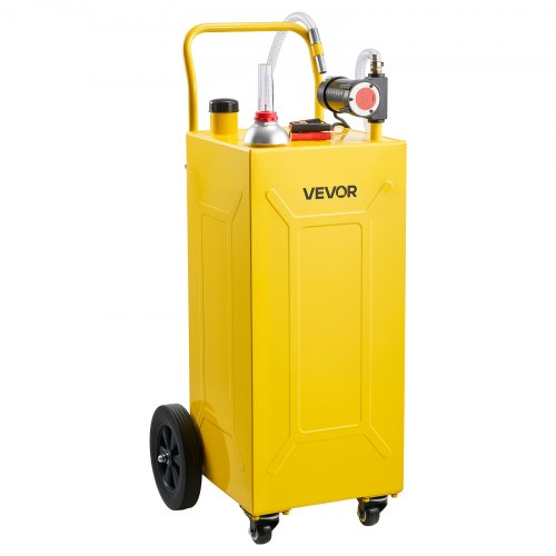 VEVOR 113,6L Kraftstofftrolley Mobile Tankanlage mit 12V Elektrischer Pumpe, Tragbare Dieseltank für Traktoren Lader Landmaschinen, Mit 4 Rollen & Ölstandsanzeige, Max. 32L/min, Kohlenstoffstahl, Gelb