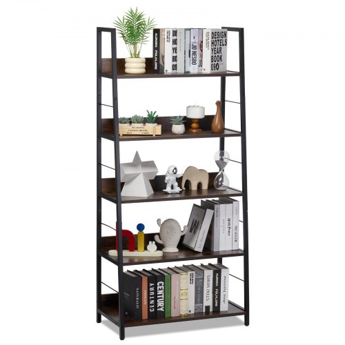

VEVOR Bücherregal aus Metall, 5-stöckiges Industrie trapezförmiges Bücherregal, Vintage-Aufbewahrungsbücherregal mit offenen Regalen, freistehendes Ausstellungsregal Lagerregal 70x35x150cm