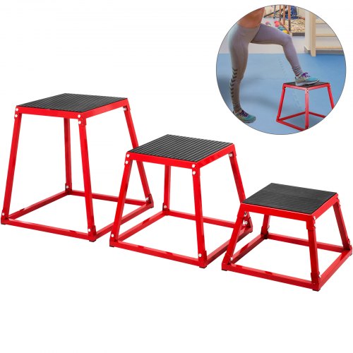 

VEVOR Plyometric Boxen 30 cm 46 cm 60 cm Plyometric Platform Jump Box übung Plyometric Jump Boxen für Sprungtraining ganzen Satz Metall zu Hause im