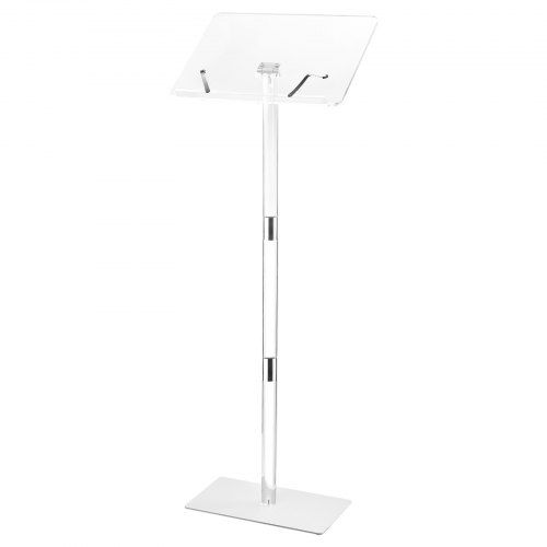 

VEVOR Podiumständer Rednerpult aus Acryl (1,22 m), tragbarer Laptop-Schreibtisch mit Buchklammern & breiter Lesefläche & verstellbarem Winkel, Bodenstehend für Klassenzimmer Hochzeiten Konferenzen