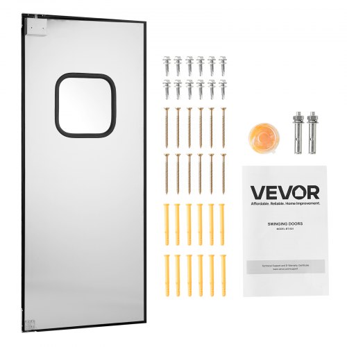 

VEVOR Schwingtür 917 x 78 x 2133 mm, Einzelpaneel, passend für Türöffnungen von 91 x 213 cm, gewerbliche Türen aus Edelstahl mit Beschlägen & Zubehör, ideal für den privaten Gebrauch