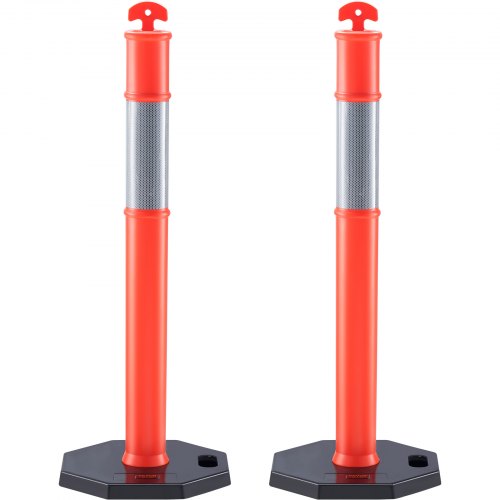 

VEVOR Verkehrshütchen Verkehr Absperrpfosten 2 Stk. 430 x 430 mm Sockel Warnkegel Verkehrsleitkegel Reflektierende Warnleitkegel, Leitpfostenkegel Straßensperrpfosten Sicherheitspfosten Rot