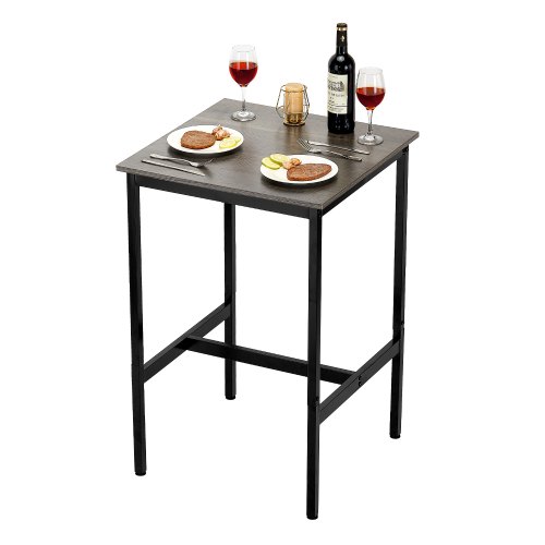 

VEVOR Bartisch Bistrotisch Kneipentisch mit Metallrahmen, kleiner Küchentisch Esstisch (610 x 610 x 914 mm), Ausstellungstisch für Wohnzimmerpartys Pubs Esszimmer Cafés, rustikales Braun & Schwarz