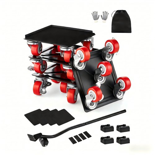 VEVOR Möbelwagen, Max. Tragkraft 544 kg, Schwerlast-Möbeltransporter mit 5x 360° drehbaren Rädern, Möbelroller, Möbelhebe-Schiebewerkzeugsatz für Haushaltsgeräte, Sofa, Kühlschrank, Waschmaschine