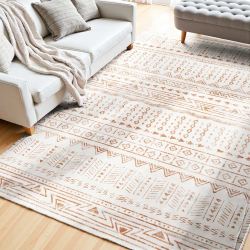 VEVOR Wohnzimmerteppich 1524x2134mm Teppich rutschfest Kurzflor modern Beige