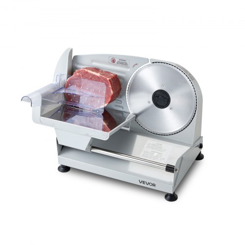 VEVOR Fleischschneidemaschine 200 W, Elektrische Aufschnittmaschine mit 190-mm-SUS420-Klinge, 0–1 mm Schnittdicke, Allesschneider für Gefrorenes Fleisch, Schinken, Baguette und Steak