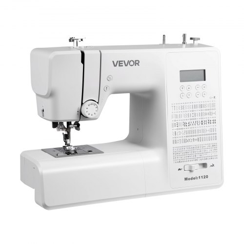 VEVOR Computernähmaschine mit 200 Stichanwendungen & LED-Bildschirm & Pedal & LED-Licht, robuster Metallrahmen, digitale Nähmaschine mit leistungsstarkem Motor zum Basteln und Ausbessern Weiß