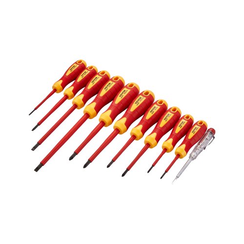VEVOR isolierter Schraubenziehersatz 11-tlg. Profi elektrischer Schraubendrehersatz, isolierter Elektriker-Werkzeugsatz, mit magnetischen Kreuzschlitzspitzen für Elektriker