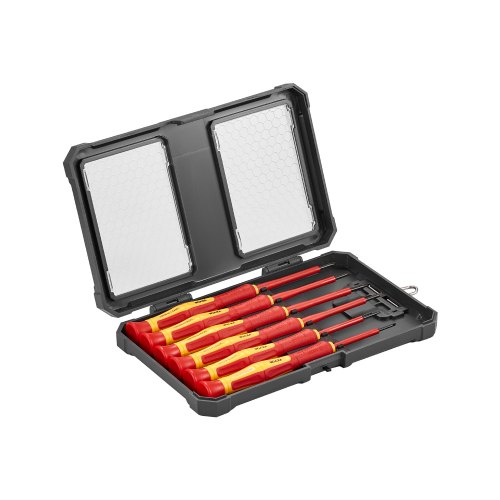 VEVOR isolierter Schraubenziehersatz 6-tlg. Profi elektrischer Schraubendrehersatz, isolierter Elektriker-Werkzeugsatz, mit magnetischen Kreuzschlitzspitzen & 360° Drehschraubendreher & Tasche