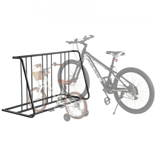 

VEVOR 6-Fahrradständer, Freistehender Fahrradhalter Ständer, kompatibel mit 76,2-mm-Reifen, doppelseitiger Bodenfahrradständer aus Karbonstahl, für Gehwege, Garagen und den Innenbereich