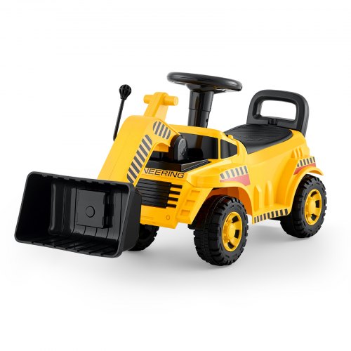 

VEVOR Sitzbagger, Kinderbagger, Bagger-Bulldozer-Spielzeug mit Kippschutz und Stauraum unter dem Sitz, Aufsitzbagger 25 kg Tragkraft, Lauflernhilfe für Kleinkinder von 19 bis 36 Monaten, Gelb