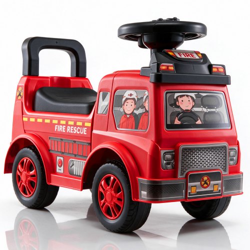 VEVOR Aufsitzauto für Kleinkinder, Alter 1-3, Ride Racer, Aufsitzspielzeug für Kleinkinder zum Sitzen und Stehen, klassisches Aufsitzauto für Kinder mit Musiklenkrad und Stauraum unter dem Sitz, Aufsitzspielzeug für Jungen und Mädchen, rot