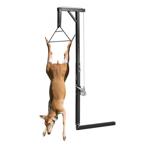VEVOR Game Hoist mit Seilwinde & Gambrel, 136 kg Tragkraft, LKW-Wildhebezeug mit 5,08 cm Empfänger, 360-Grad-Schwenkschaft & einstellbarer Höhe, zum Häuten & Säubern von Wild im Jagdspiel