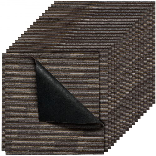 VEVOR Teppichfliesen 609,6 x 609,6 x 6 mm, 24er-Pack, modularer Teppichboden mit Fläche von 9 m², Teppich Bodenbelag, einfacher DIY-Austausch für Wohnzimmer und Büro, Grau und Braun