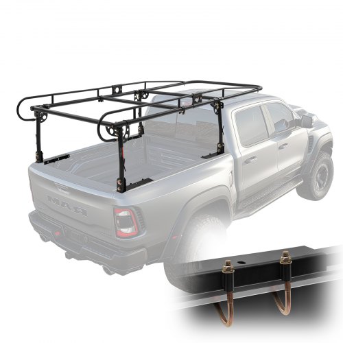 

VEVOR Leiterträger für Lkw, 454 kg Tragkraft Lkw-Regale, Montage ohne Bohren für lange oder schwere Ladung, Dachträger Dachregal 110-160 cm verstellbare Breite für Kajak, Leiter, Surfbrett, Bauholz