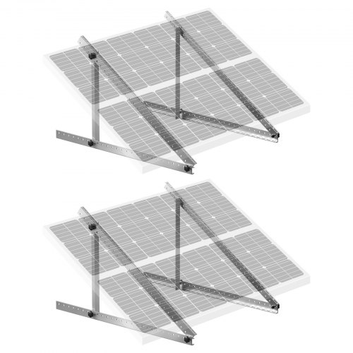 VEVOR 2er-Set Solarpanel-Halterungen 114 cm, 0 bis 90° verstellbare Solarmodul-Halterungen für 100-400 W Solarpaneel, leichte Aluminiumhalterungen mit klappbaren Neigungsbeinen für Wohnmobil, Boot