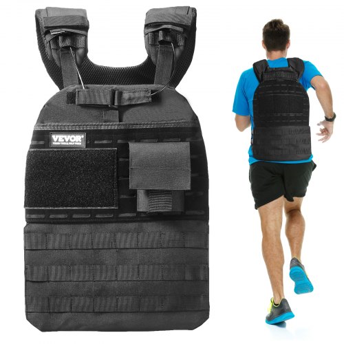 

VEVOR Gewichtsweste 18,14 kg, verstellbare Gewichtsjacke für Männer und Frauen, Trainingsgerät für Kraft- und Ausdauertraining Laufen Joggen Gehen Fitness Gewichtsverlust Schwarz