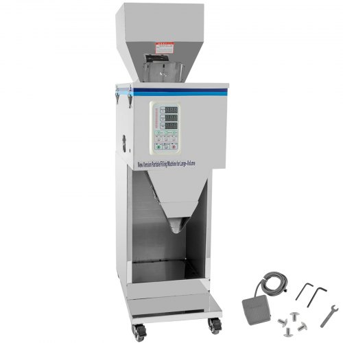 VEVOR 10-999 g Pulverfüllmaschine 200 W Pulverabfüllmaschine Edelstahl Puderteilchen Unterpaket Lebensmittelabfüllmaschine Trichter Automatisch