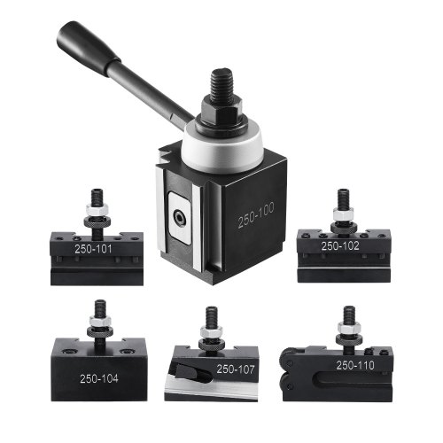 VEVOR Schnellwechsel-Werkzeughalter-Set, 6-teilig, Werkzeughalter, passend für Mini-Drehmaschinen und Metalldrehmaschinen mit 152,4-305mm Umlaufdurchmesser, langlebiges Stahlmaterial