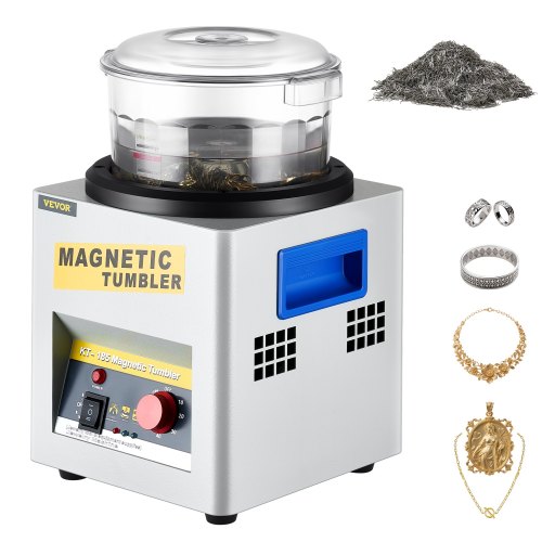 

VEVOR Mini KT-185 magnetische Tumbler 180 mm, Schmuck Poliermaschine und Finisher Maschine mit guter Zeitfunktion, schneller Verarbeitungsgeschwindigkeit für Leichtmetall, Nichteisenmetalle, 2000 RPM