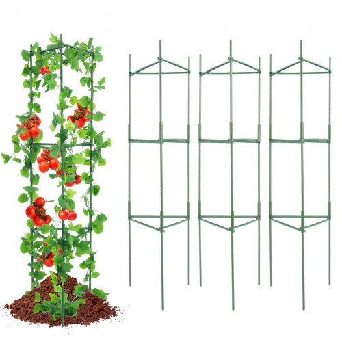 VEVOR 6er-Pack Tomatenkäfige für den Garten, 48 Zoll Tomatenspalier-Pflanzenpfahl-Unterstützung, stapelbarer hoher Pflanzenstützkäfig, für Hochbeete, Gemüse, Blumen und Kletterpflanzen