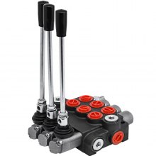 VEVOR 3 Bank Hydraulikventil Handhebelventil, 11GPM Hydraulic Directional Control Valve Adjustable, 14,6 lb Hydraulische Ventil, Handhebelventil Hydraulik-Steuergerät, für Landwirtschaft Baumaschinen