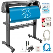 VEVOR Schneideplotter 870 mm Folienschneider Vinylschneidemaschine, Plotterschneider, Max. Schneidbreite 780 mm, Schnittdruck 500g, Geschwindigkeit 800 mm/s, Hobbyplotter Speicher 128K-2M, Signmaster
