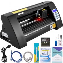 VEVOR Vinyl Schneideplotter 375 mm Folienschneider, Spannung AC 85-264 V, Hobbyplotter Halbautomatisch mit Nachschneidefunktion ±0,004 Zoll / ±0,01 mm, Signcut, COM+USB / COM+USB+U-DISK, Folienplotter