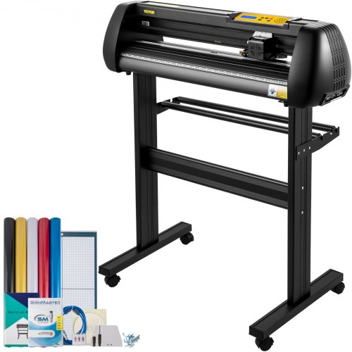VEVOR Vinyl Schneidemaschine Schneideplotter 720 mm SignMaster Bodenständer, Plottermaschine Schnittgeschwindigkeit 10–800 mm / s, Schnittkraft 10-500 g, Schrittmotor, fünf Vinylrollen, 16 MB, 13,5 kg