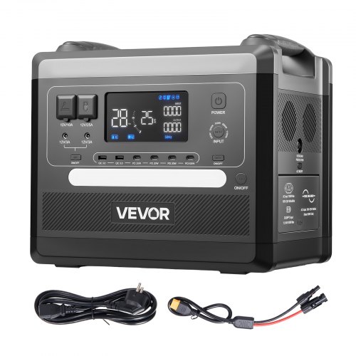 VEVOR Tragbare Powerstation, 2400W 2160Wh Solargenerator mit 10 Ausgängen und einstellbarer Eingangsleistung, erweiterbarer LiFePO4-Akku für Zuhause, Camping und Wohnmobil (Solarpanel NICHT enthalten)