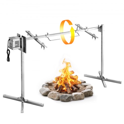 VEVOR Speenvarkengrill, Lamsgrill, Spitgrill, Rotisseriegrill 1321 mm, AC 220-240 V, 8-traps elektrische rotisseriegrillset met een draagvermogen van 40 kg, 38 W motor, grillset voor feestjes