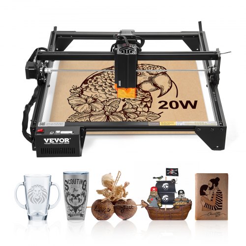 

VEVOR Lasergravierer, 20 W Leistung, Laser Graviermaschine, 35x40 cm Arbeitsbereich, 10000 mm/min Bewegungsgeschwindigkeit, Komprimierter Punkt mit Augenschutz, für Holz, bestimmte Metalle
