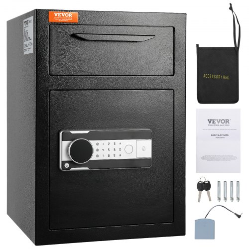 VEVOR 70,8 L Einwurftresor, Deposittresor mit Drop-Slot, elektronischem Codeschloss und 2 Notfallschlüsseln, 355 x 355 x 515 mm, Business Drop Slot Safe für Bargeld, zu Hause, Hotel, Büro usw.
