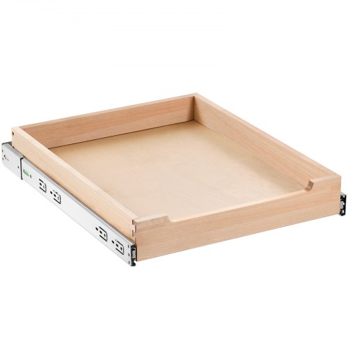 

VEVOR Ausziehbarer Schrank-Organizer Schrankschublade Regal (432 x 533 x 76 mm) mit sanftem Schließmechanismus, Holz-Schiebeschublade Unter- und Seitenmontage, für Küche Speisekammer Badezimmer