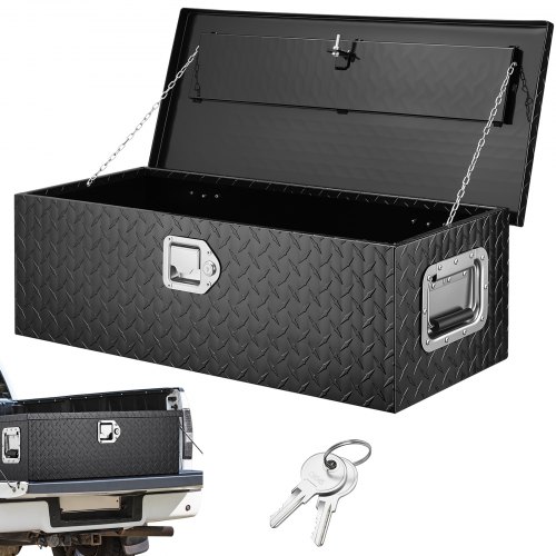 VEVOR 762 x 330 x 244 mm Werkzeugkasten für Lkw-Ladefläche, Abschließbar 64 L Truckbox Werkzeugbox Aufbewahrungs-Werkzeugkasten, 30 kg Tragfähigkeit Werkzeugkiste Organizer für Wohnmobil, PKW usw.