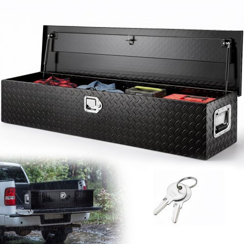 VEVOR 1219 x 381 x 381 mm Werkzeugkasten für Lkw-Ladefläche, Abschließbar 177 L Truckbox Werkzeugbox Aufbewahrungs-Werkzeugkasten, 50 kg Tragfähigkeit Werkzeugkiste Organizer für Wohnmobil, PKW usw.