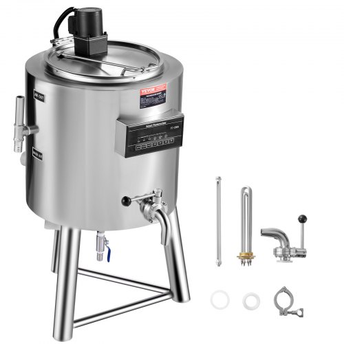 VEVOR Milchpasteurisator 50 L kommerzielle Milchpasteurisierungsmaschine aus lebensmittelechter Edelstahl 304, Profi Pasteurisierung mit Zeit- und Temperatursteuerung, Sterilisation von Milch Joghurt