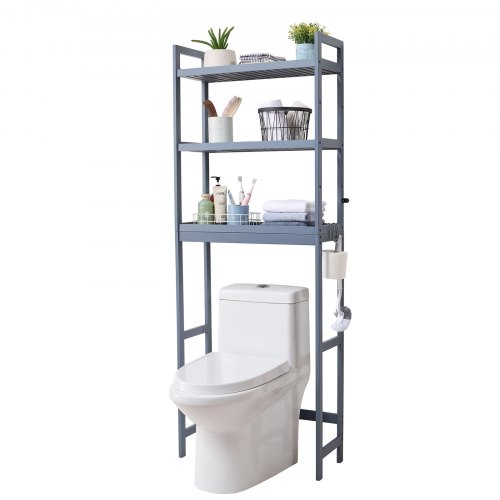 

VEVOR Badezimmerregal Toilette 3-stufiges Badezimmerregal platzsparender