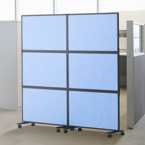 

VEVOR Raumteiler Trennwand Paravent Schallschutzwand Doppelpanel, tragbare Bürotrennwand mit Polyester und Stahlkabinenwand, Raumtrenner (171 x 93 x 39 cm), Indigoblau