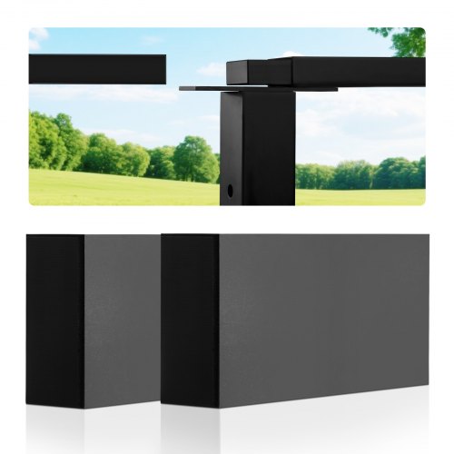 VEVOR 2er-Pack Verlängerungs-Handlaufverbinder, POM-Handlaufverschraubung für rechteckige Handlauf-Top-Kabelgeländer-System-Kits, Deck-Kabelschienensystem im Außenbereich, Mattschwarz, HT-04