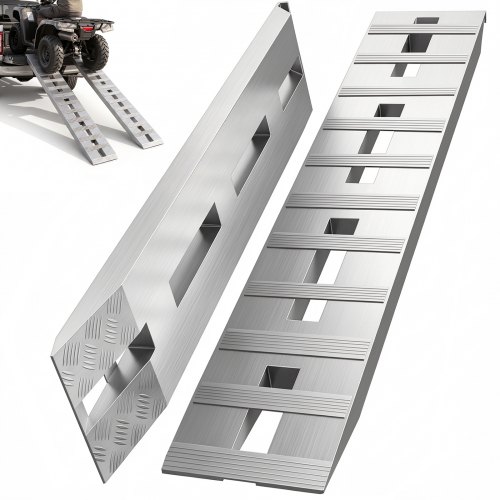 VEVOR 1520 x 305 mm Aluminiumrampen 2 Stk. ATV-Rampen Laderampen 2722 kg Kapazität Bis zu 406 mm Ladehöhe LHJPD60X12IN2ZZ01V0