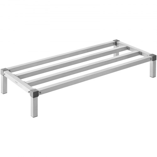 

VEVOR Aluminium-Stauregal, 48 x 20 Zoll kommerzielles Bodenregal für Lebensmittel, 8 Zoll über dem Boden, 1000 lbs Tragkraft, komplett verschweißtes Aluminium-Lagerregal, für die Lagerung in Restaurants, Küchen, Garagen und Fahrzeugen