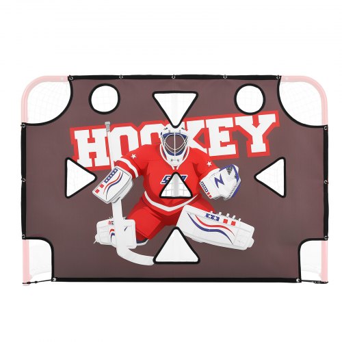 VEVOR Street Hockey Torwart-Zielplane für Eishockeytor mit 11 Öffnungen, Reißfestes Netz für Schusstraining, Trainingsgerät für Schussgenauigkeit, Hockeytor-Zielplane für Street-Hockey und Eishockey