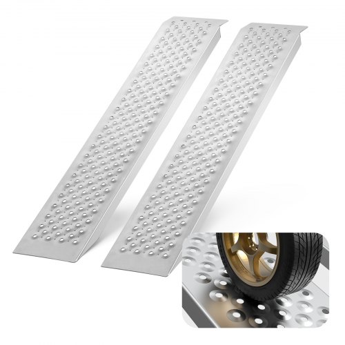 VEVOR Auffahrrampe, Verladerampe, Autorampe 680 kg, extra breite Verladeschiene, Auto Laderampe 2160 x 1375 mm, 2 Stk. Rampen, für Motorrad, Anhänger, ATV, UTV, Gartentraktor, Rasenmäher