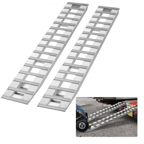 VEVOR Auffahrrampe, Verladerampe, Autorampe 2721,6 kg, breite Verladeschiene, Auto Laderampe 240 x 38 cm, 2 Stk. Rampen, für Motorrad, Anhänger, ATV, UTV, Gartentraktor, Rasenmäher, Dirtbike usw.